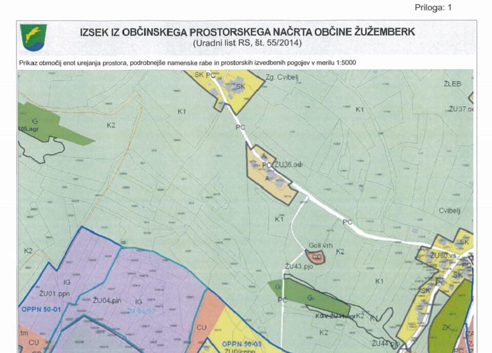 Javna razgrnitev dopolnjenega osnutka občinskega podrobnega prostorskega načrta za stanovanjsko sosesko Žužemberk SZ