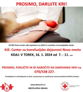 Vabljeni na 7. krvodajalsko akcijo občinskih uprav
